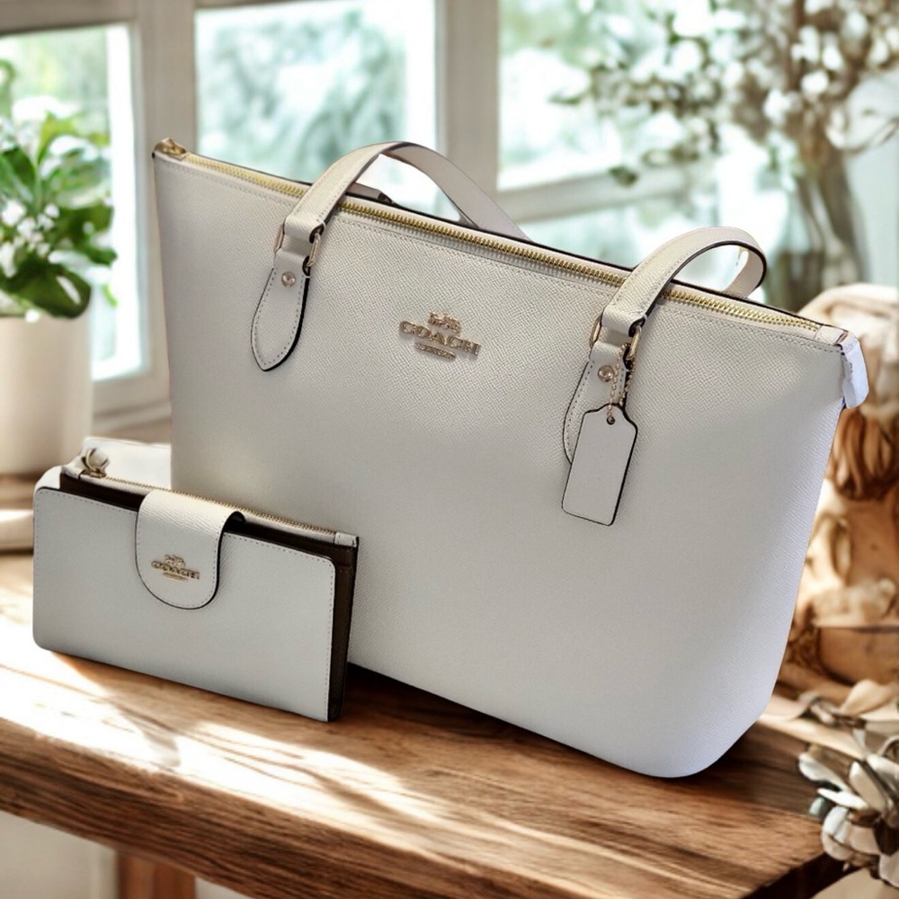 ✨ Coach Gallery Tote | Cream Textured Leather | Large Satchel✨